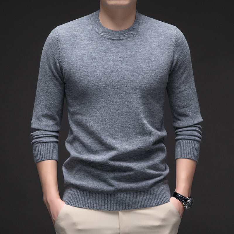 Solid Color Men's Round Neck Long Sleeve Autumn And Winter Leisure Sweater