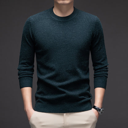 Solid Color Men's Round Neck Long Sleeve Autumn And Winter Leisure Sweater