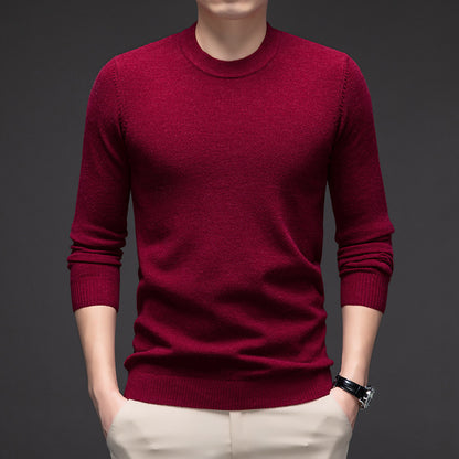 Solid Color Men's Round Neck Long Sleeve Autumn And Winter Leisure Sweater