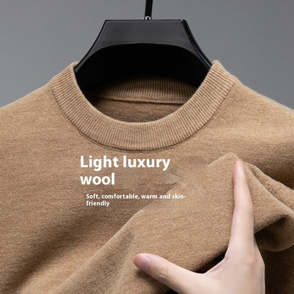 Solid Color Men's Round Neck Long Sleeve Autumn And Winter Leisure Sweater
