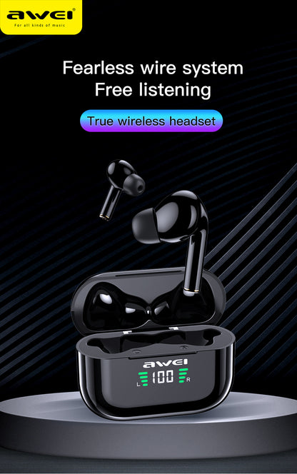 AWEI True Wireless Bluetooth Charging Pod Headphones
