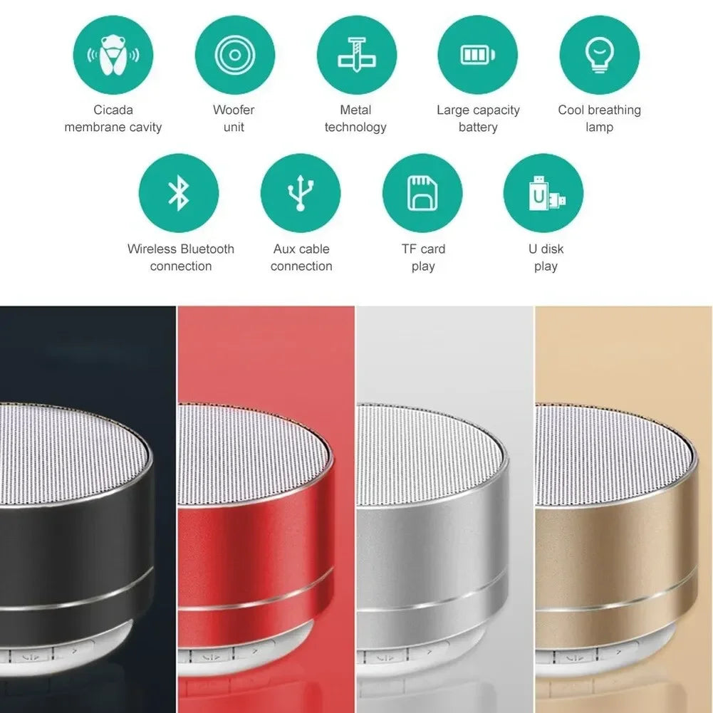 2025 Portable A10 Wireless Bluetooth Mini Speaker Small Steel Cannon Subwoofer  Colorful  Mini Gift Card Bluetooth Speaker