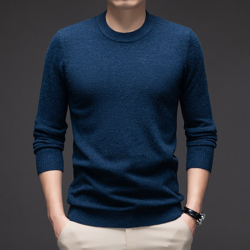 Solid Color Men's Round Neck Long Sleeve Autumn And Winter Leisure Sweater