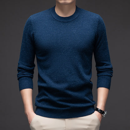 Solid Color Men's Round Neck Long Sleeve Autumn And Winter Leisure Sweater