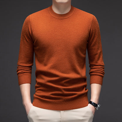 Solid Color Men's Round Neck Long Sleeve Autumn And Winter Leisure Sweater