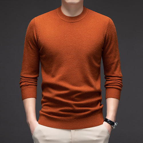 Solid Color Men's Round Neck Long Sleeve Autumn And Winter Leisure Sweater