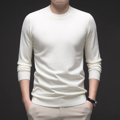 Solid Color Men's Round Neck Long Sleeve Autumn And Winter Leisure Sweater