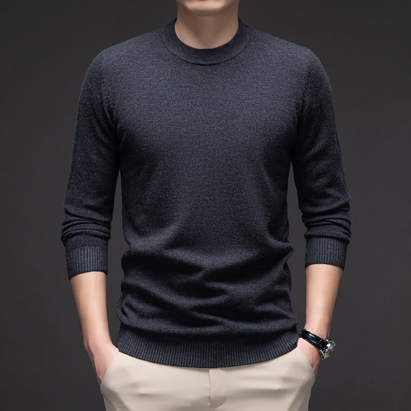 Solid Color Men's Round Neck Long Sleeve Autumn And Winter Leisure Sweater