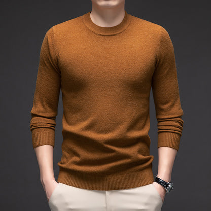 Solid Color Men's Round Neck Long Sleeve Autumn And Winter Leisure Sweater