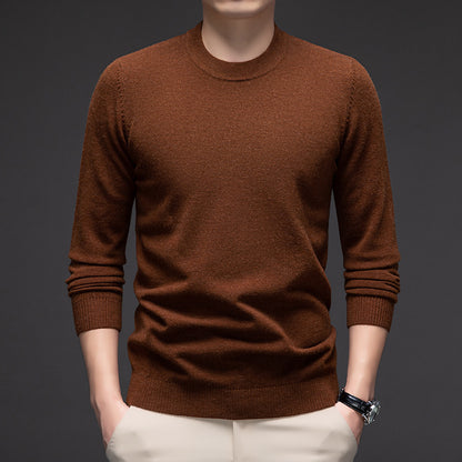 Solid Color Men's Round Neck Long Sleeve Autumn And Winter Leisure Sweater