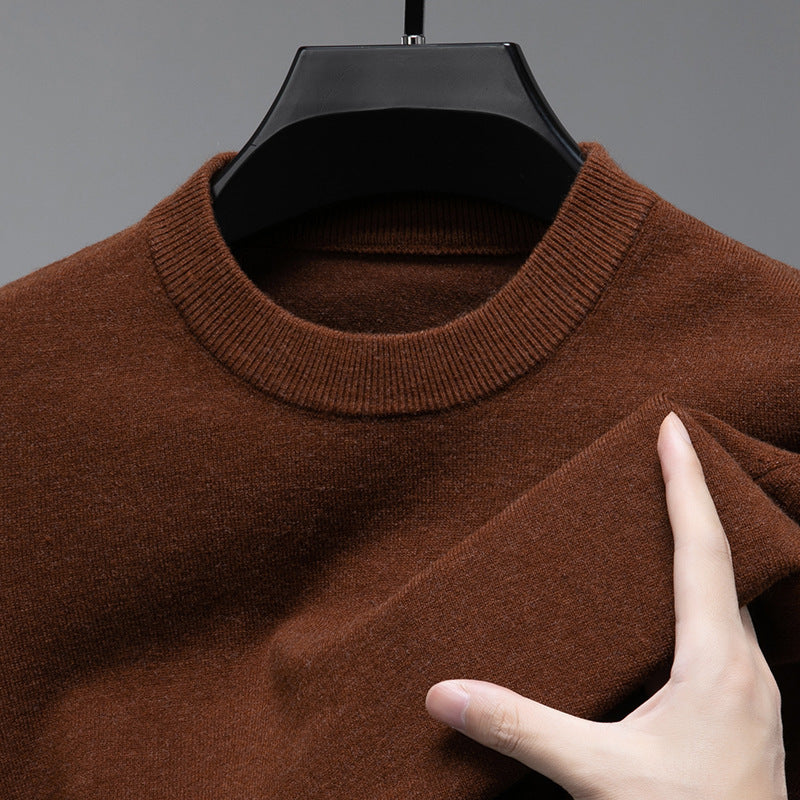Solid Color Men's Round Neck Long Sleeve Autumn And Winter Leisure Sweater