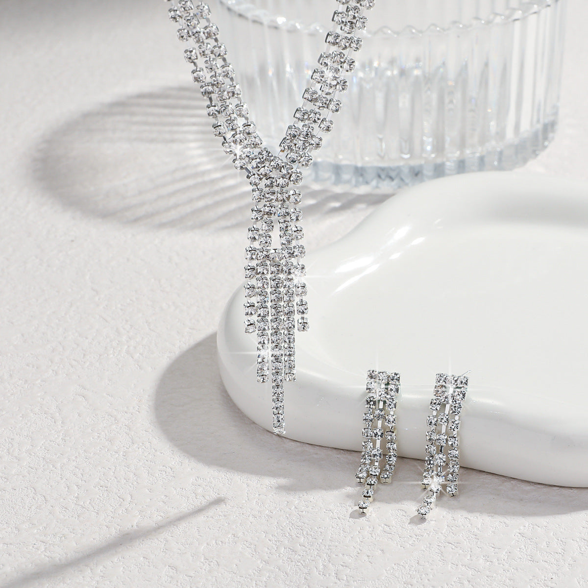 Graceful Personality Necklace And Earrings Suite